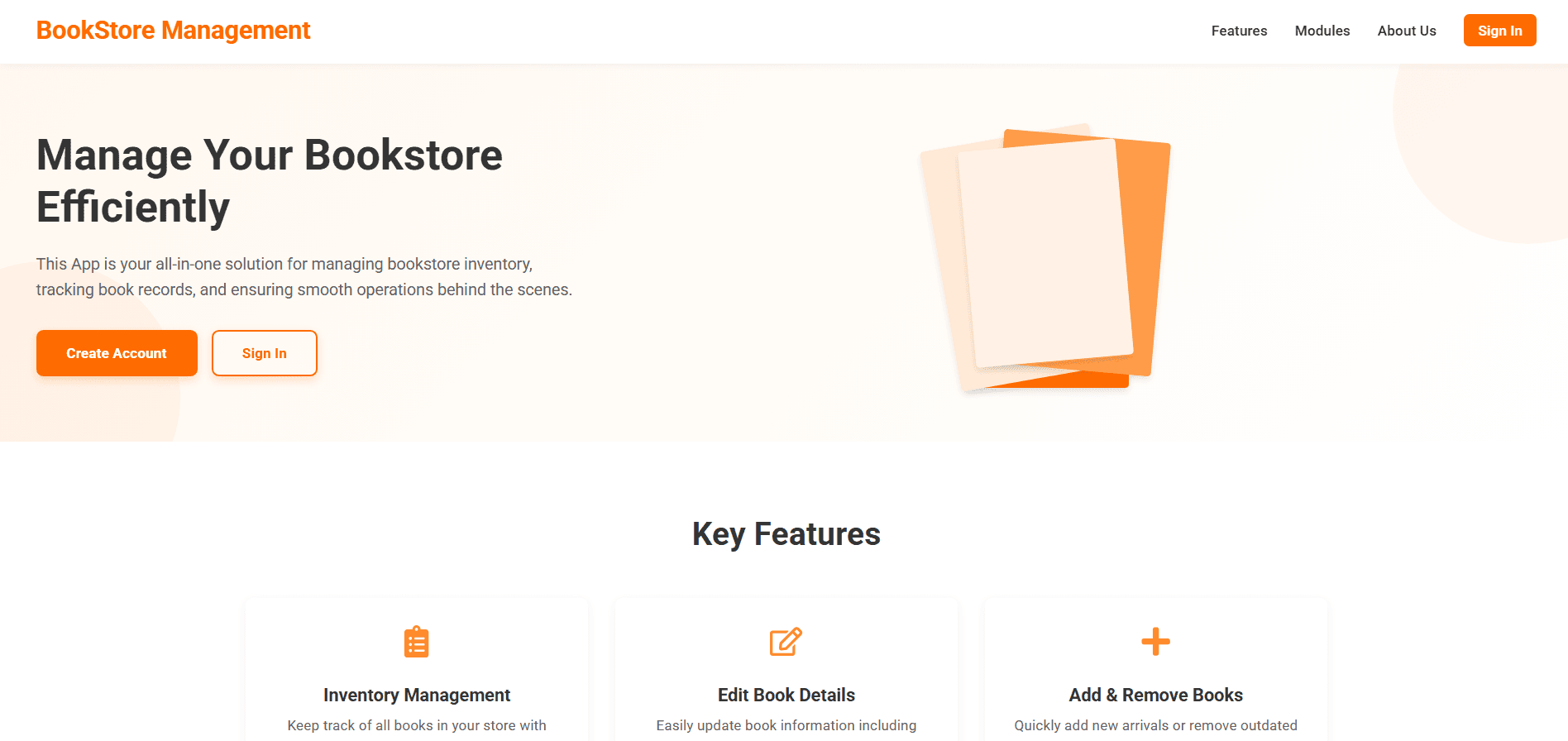 Screenshot of Book Store Management App